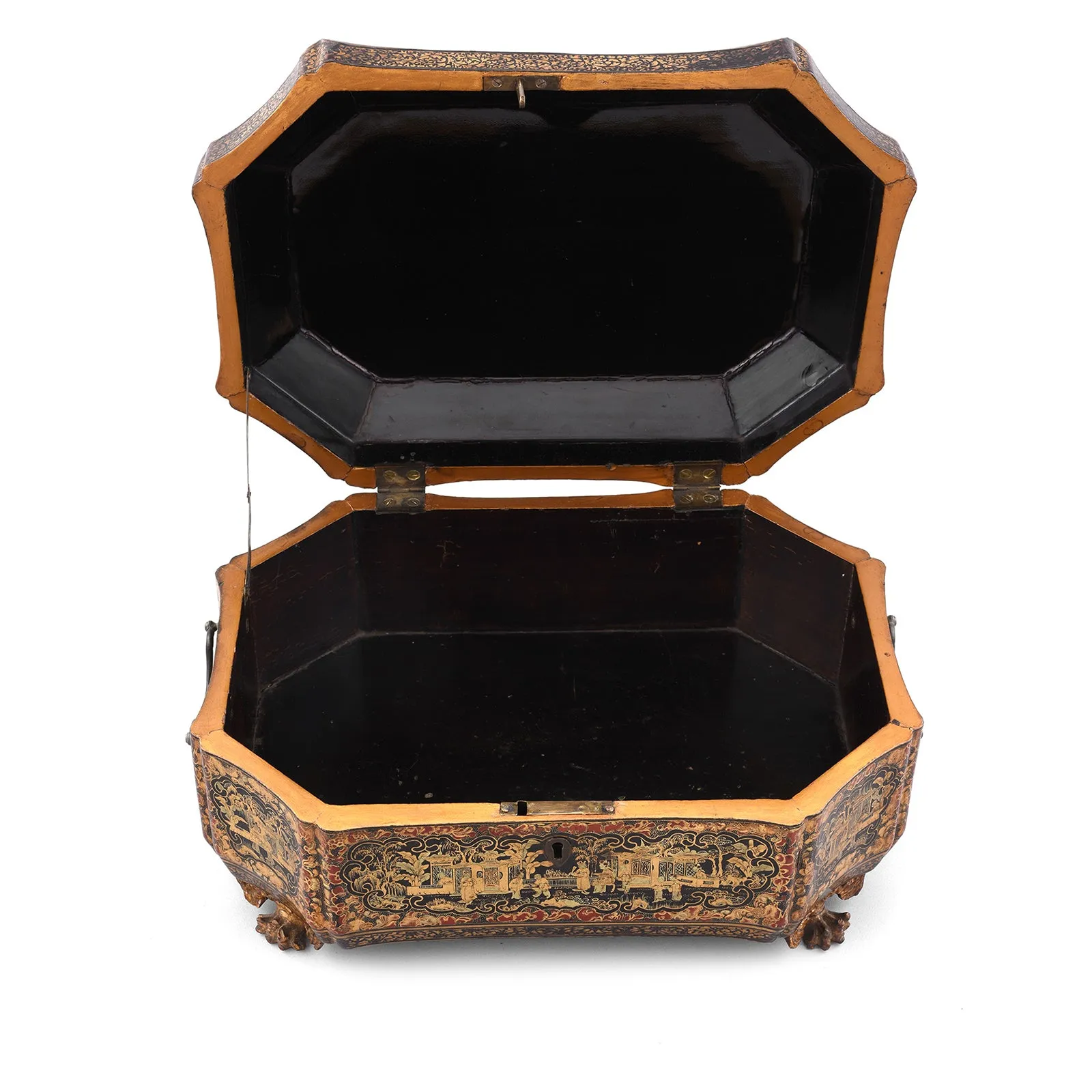 Chinese Export Black Lacquer Jewellery Box - Early 19th Century