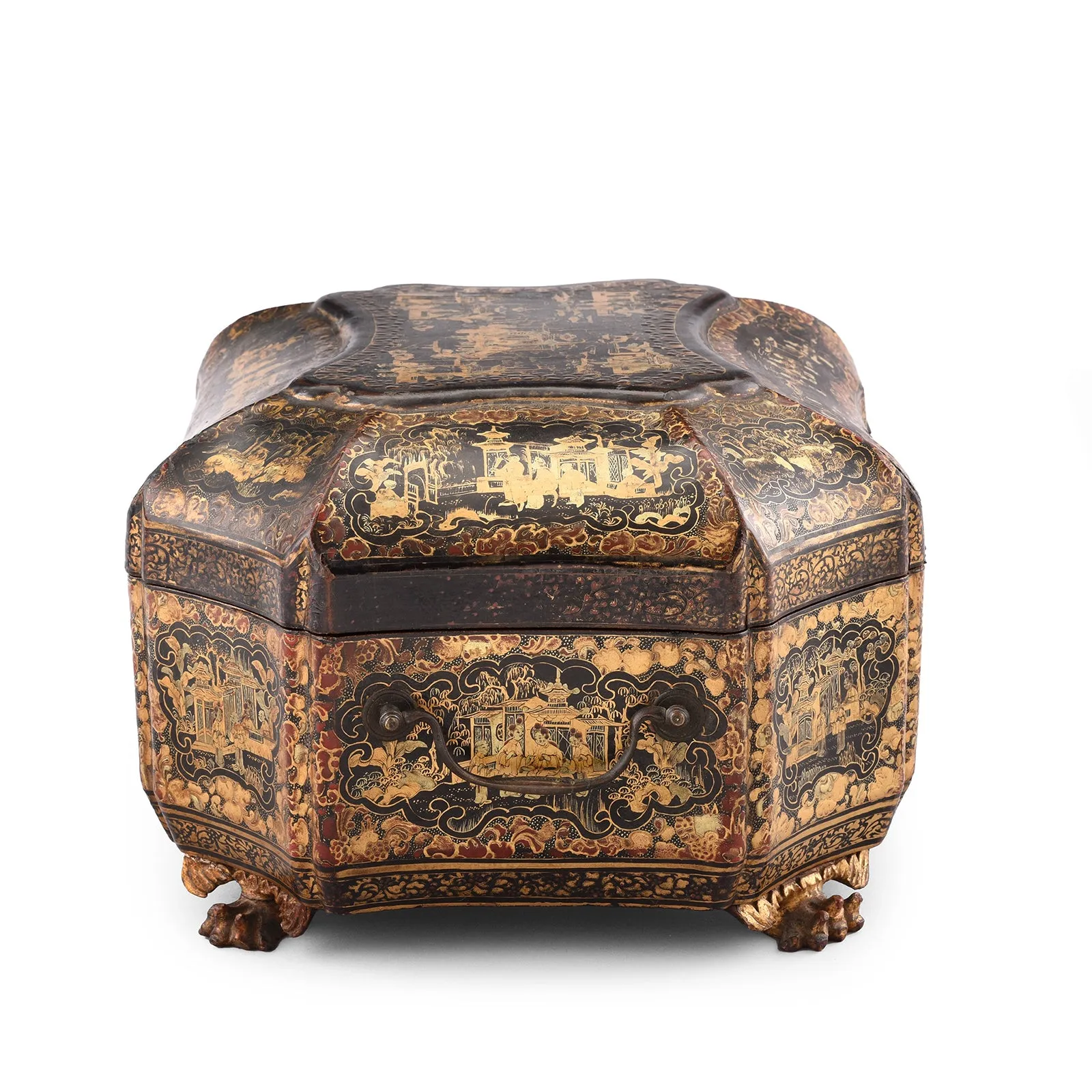 Chinese Export Black Lacquer Jewellery Box - Early 19th Century