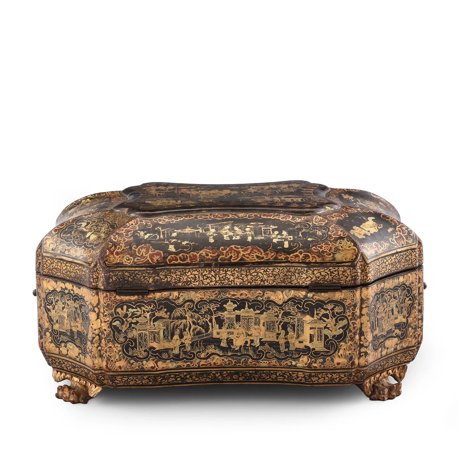Chinese Export Black Lacquer Jewellery Box - Early 19th Century