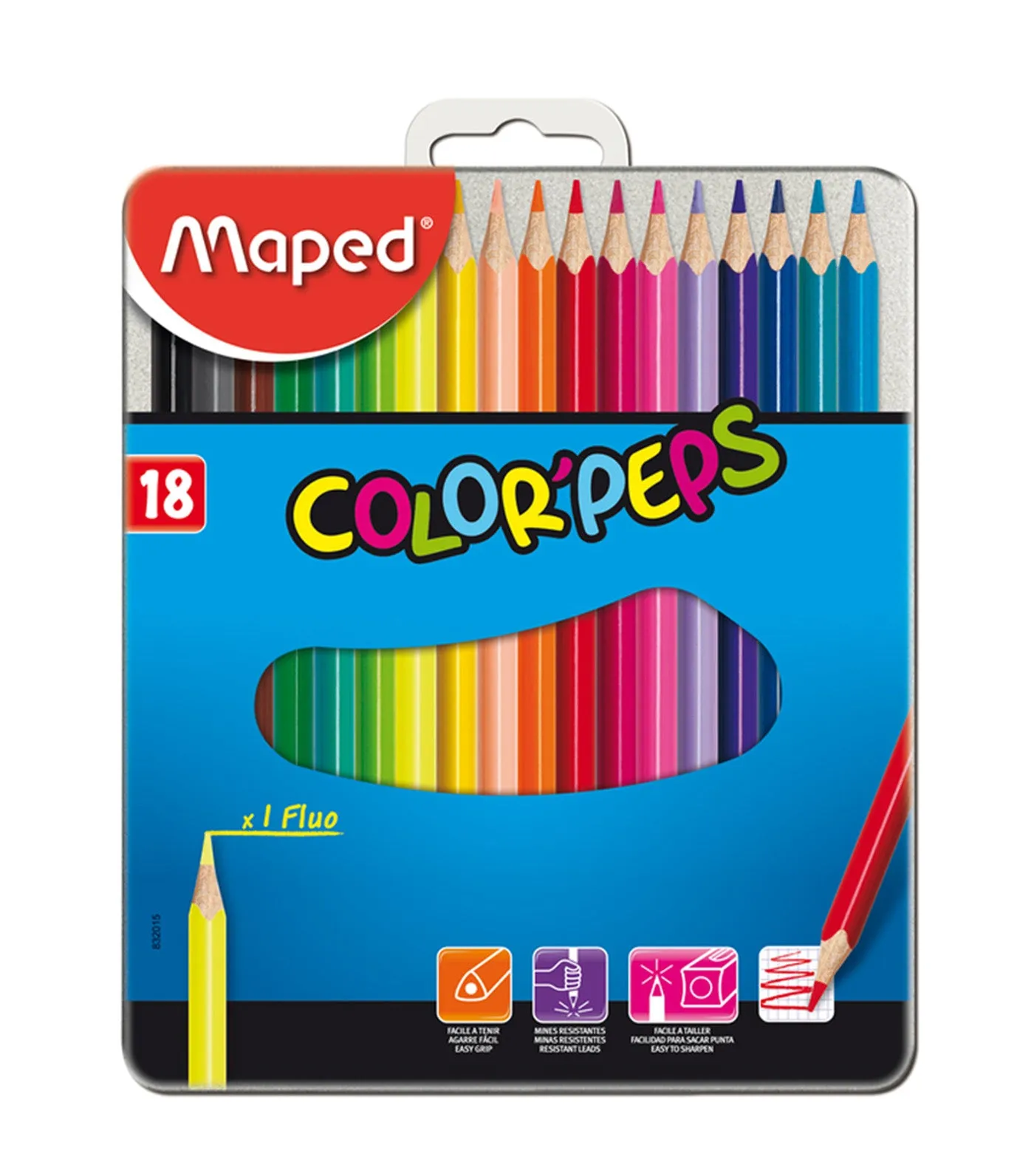 Color'Peps Colored Pencils in Metal Case x 18