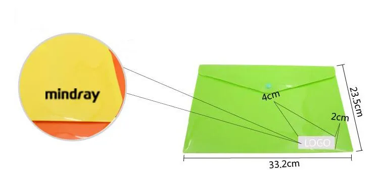 Coloured Envelope-Style A4 Document Holder With Snap Fastener