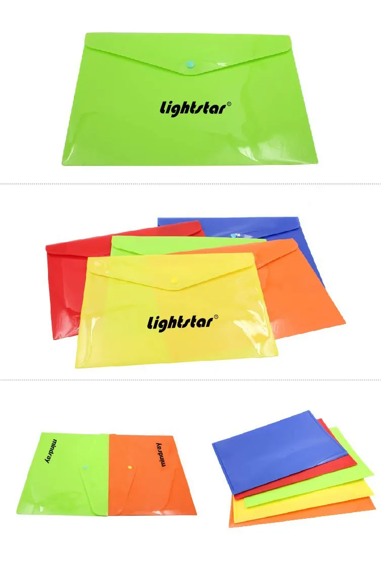 Coloured Envelope-Style A4 Document Holder With Snap Fastener