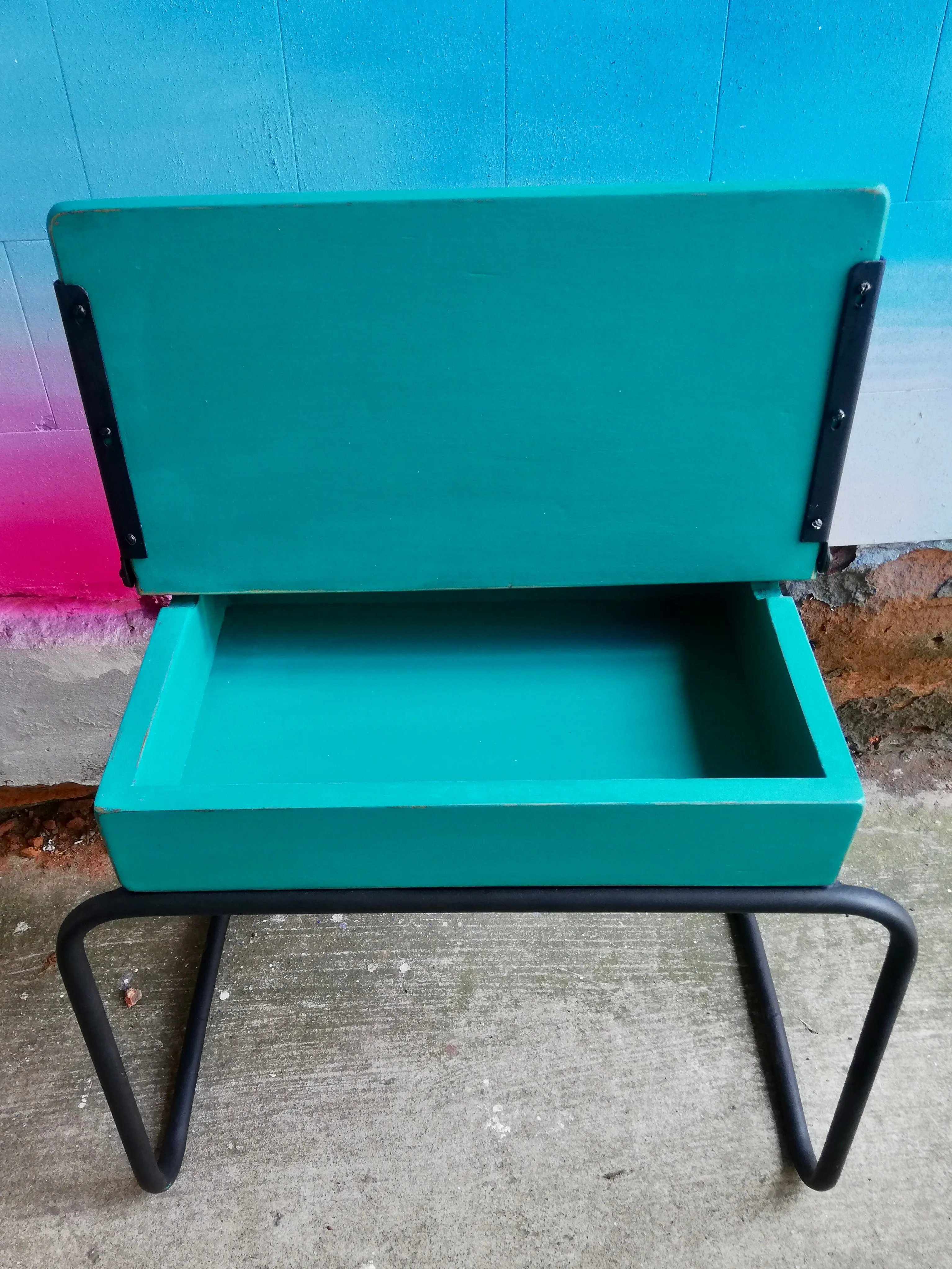 Commission for Victoria painted school desk and chair