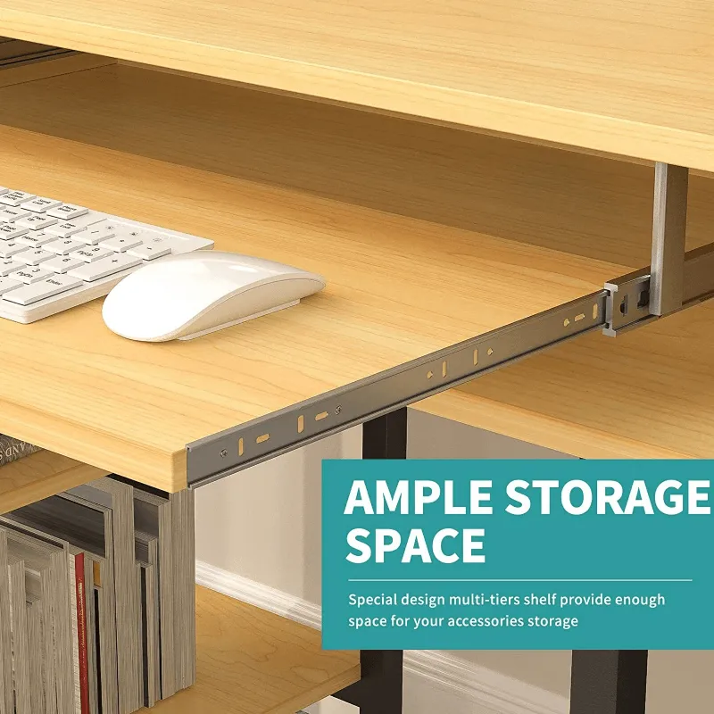 Computer Desk with Keyboard Tray/Shelves