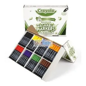 Crayola Washable Markers Classpack - Broad Line, 8 Colors, 200 Count