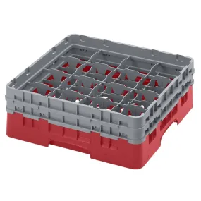 CZ214 Cambro Camrack Red 16 Compartments Max Glass Height 133mm