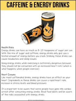 Dangers of Caffeine and Energy Drinks Non-Fiction Article
