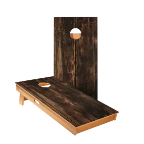 Dark Wood Panel Star Cornhole Boards