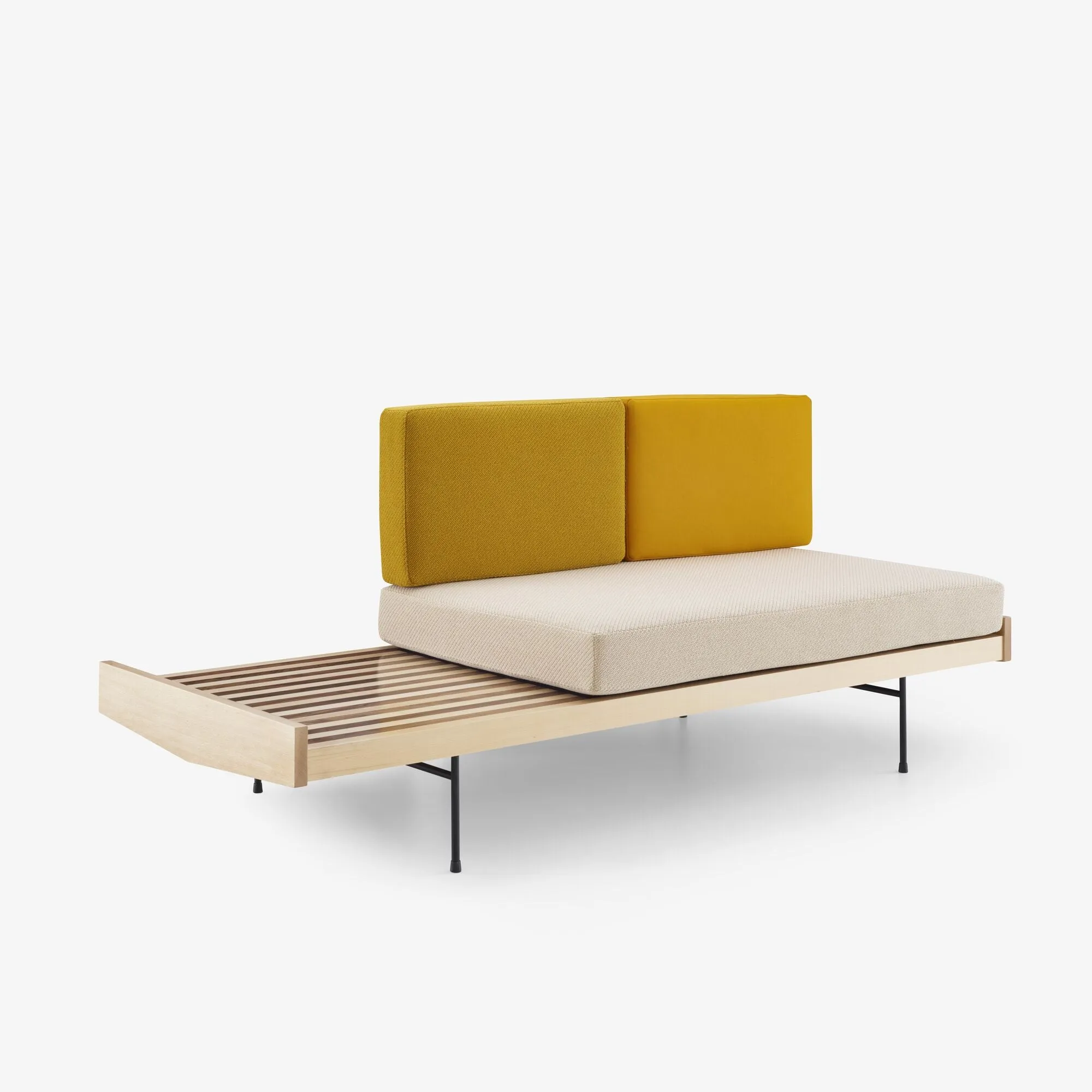 Daybed Bed Settee Black Lacquered Steel Feet Complete Item Upholstery Sofa
