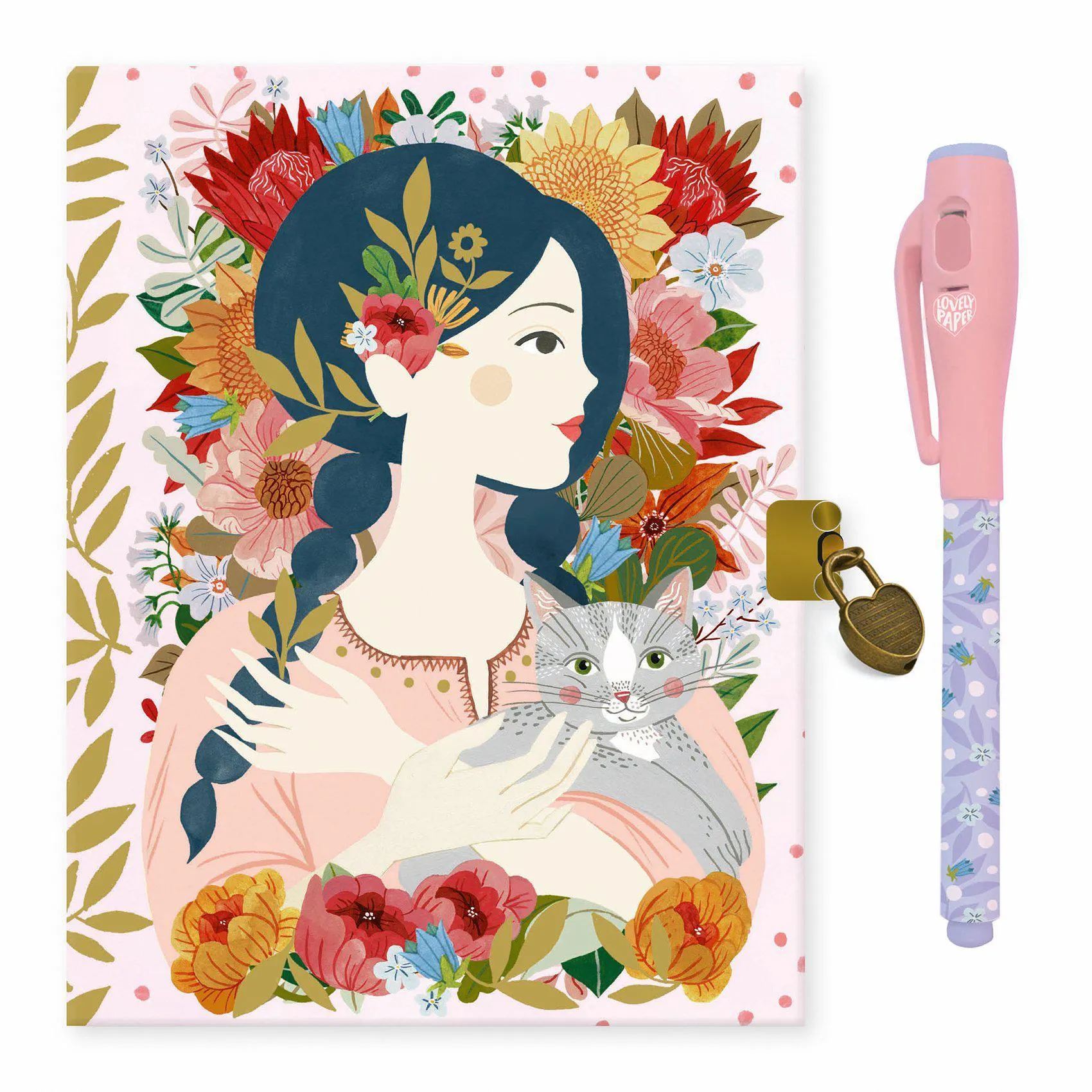 Djeco - Oana secret notebook with lock & key and magic pen