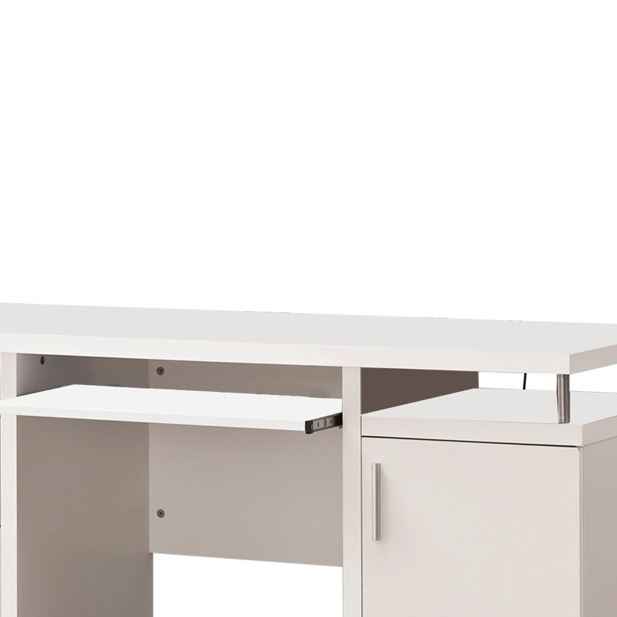 Elegant white Computer desk with efficient Storage By Benzara