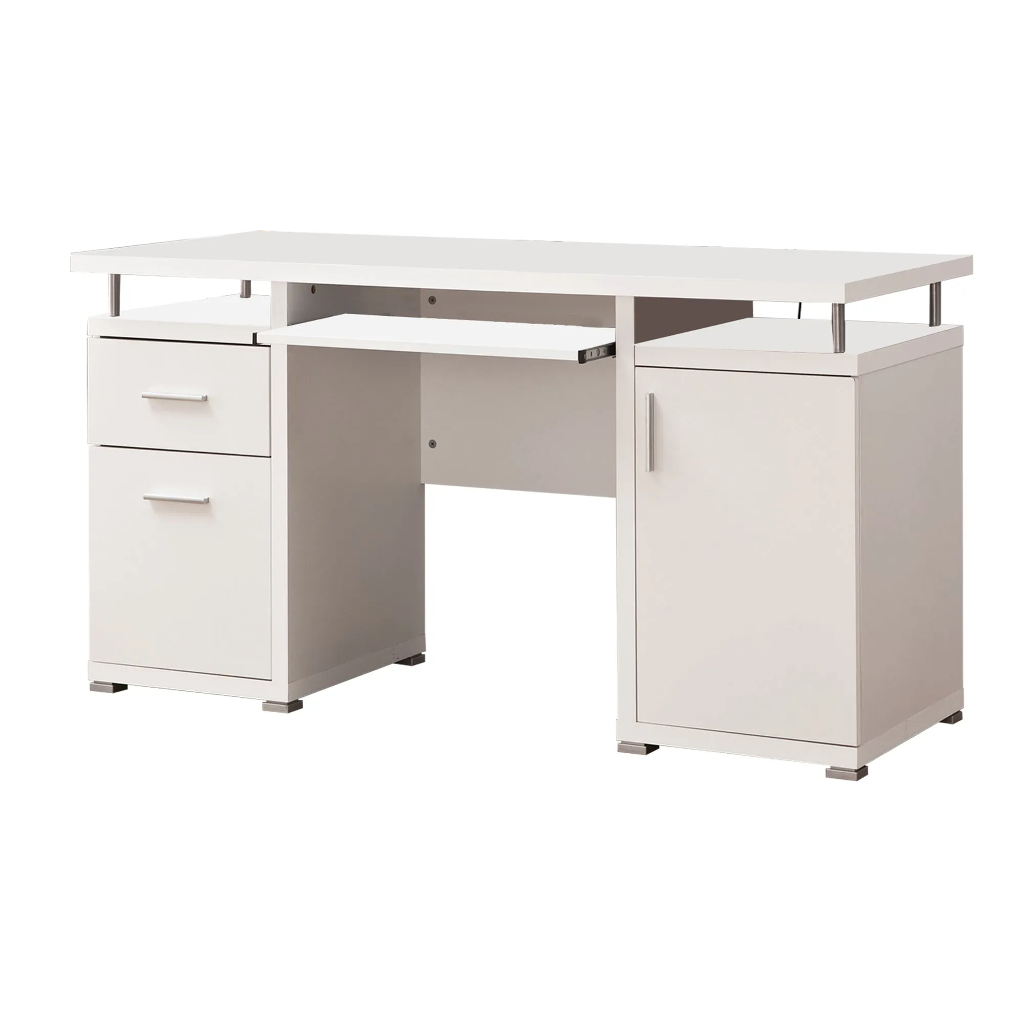Elegant white Computer desk with efficient Storage By Benzara