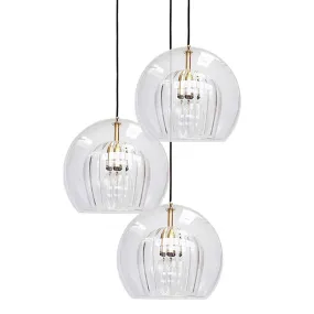 Elena - Modern Clear Double Glass Hanging Lamp for Living Room