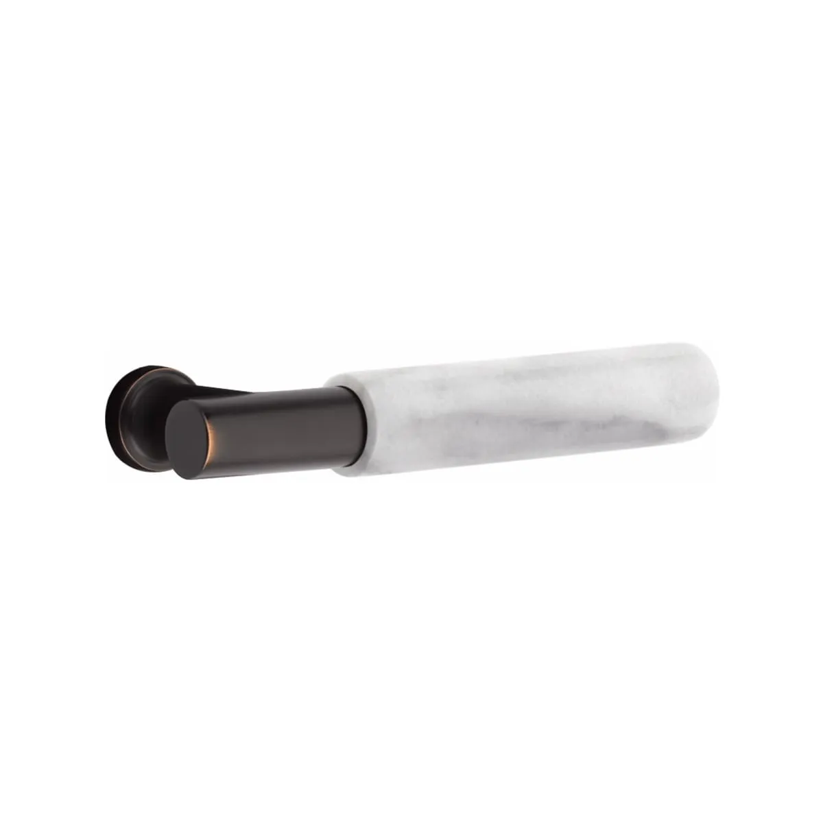 Emtek Single Cylinder Knoxville Handleset EMPowered Motorized Smart Lock Upgrade With Select T-Bar White Marble Lever