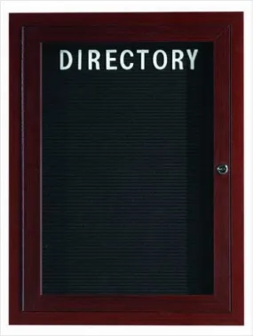 Enclosed Outdoor 36"x24" One Door Aluminum Walnut Wood Look Directory Changeable Letter Board