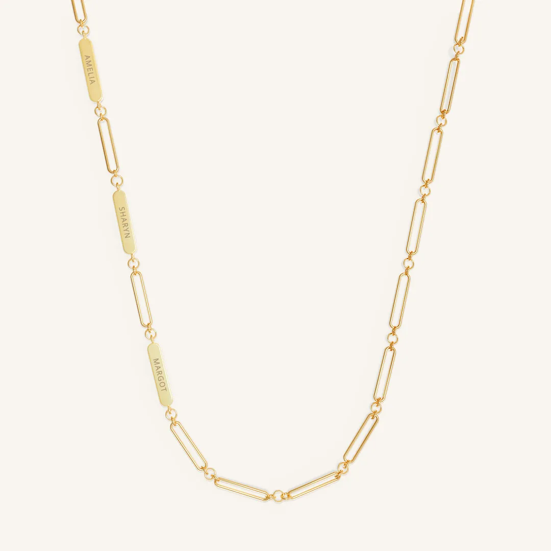 Etch Chain Necklace 3 Panels
