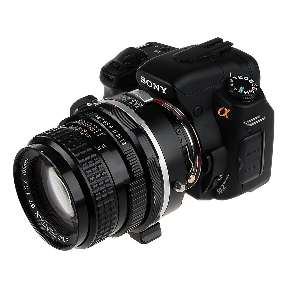 Fotodiox Pro TLT ROKR - Tilt / Shift Lens Mount Adapter for Pentax 6x7 (P67, PK67) Mount SLR Lenses to Sony Alpha A-Mount (and Minolta AF) Mount SLR Camera Body