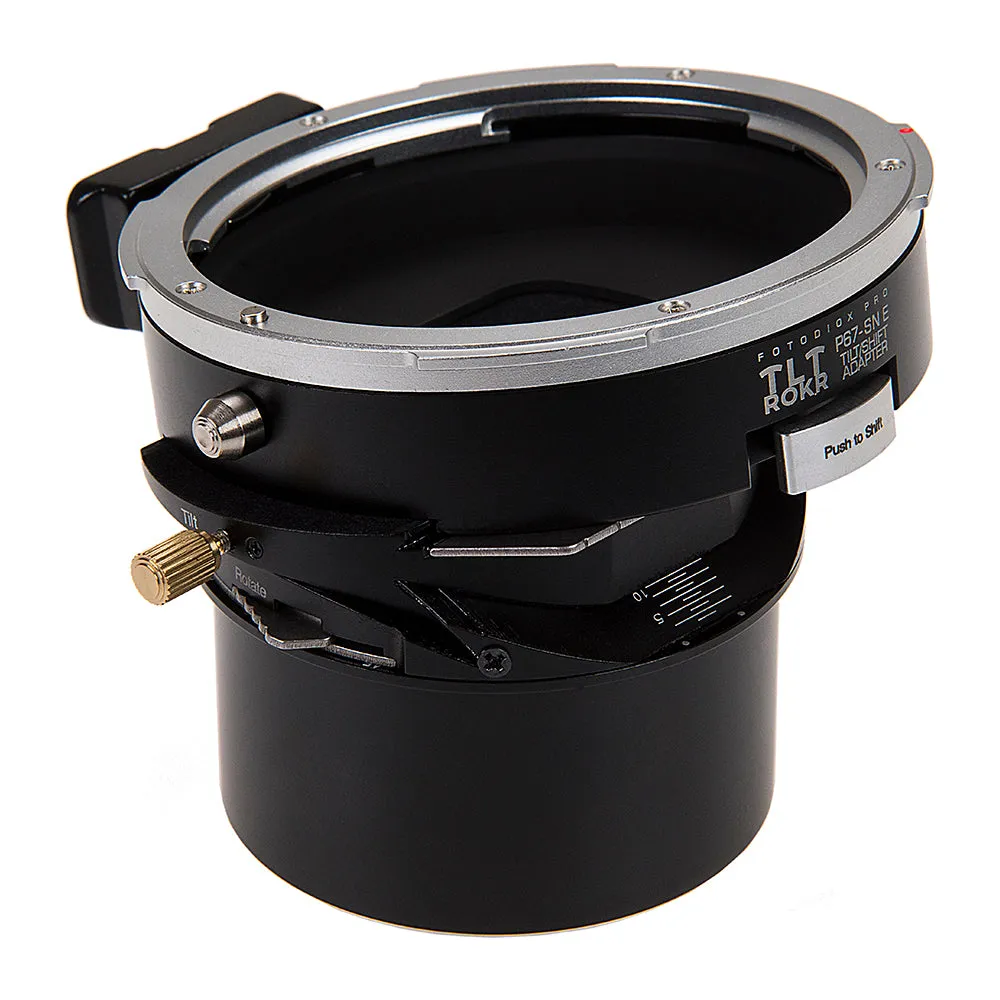 Fotodiox Pro TLT ROKR - Tilt / Shift Lens Mount Adapter for Pentax 6x7 (P67, PK67) Mount SLR Lenses to Sony Alpha E-Mount Mirrorless Camera Body