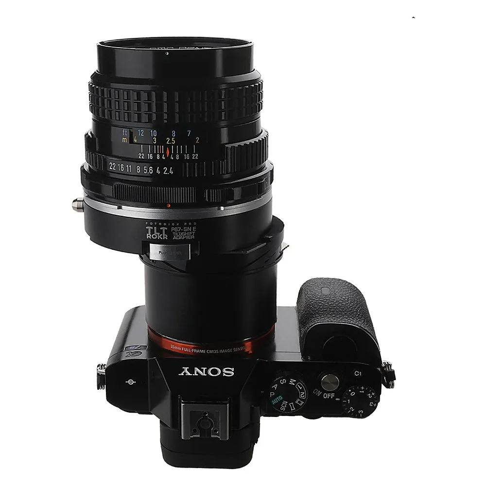 Fotodiox Pro TLT ROKR - Tilt / Shift Lens Mount Adapter for Pentax 6x7 (P67, PK67) Mount SLR Lenses to Sony Alpha E-Mount Mirrorless Camera Body