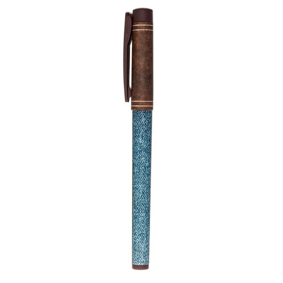 FreshWrite - Denim-Jeans theme Pen Black Ink Refillable, 0.7mm.- Great Teenager Gift, 1 Count