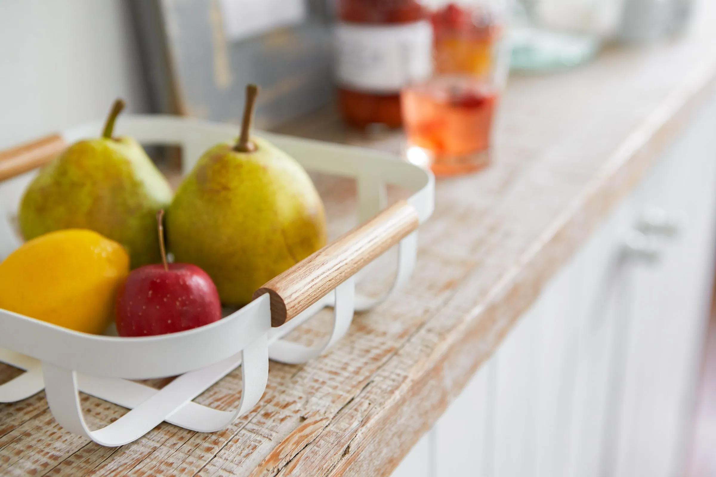 Fruit Basket - Steel   Wood