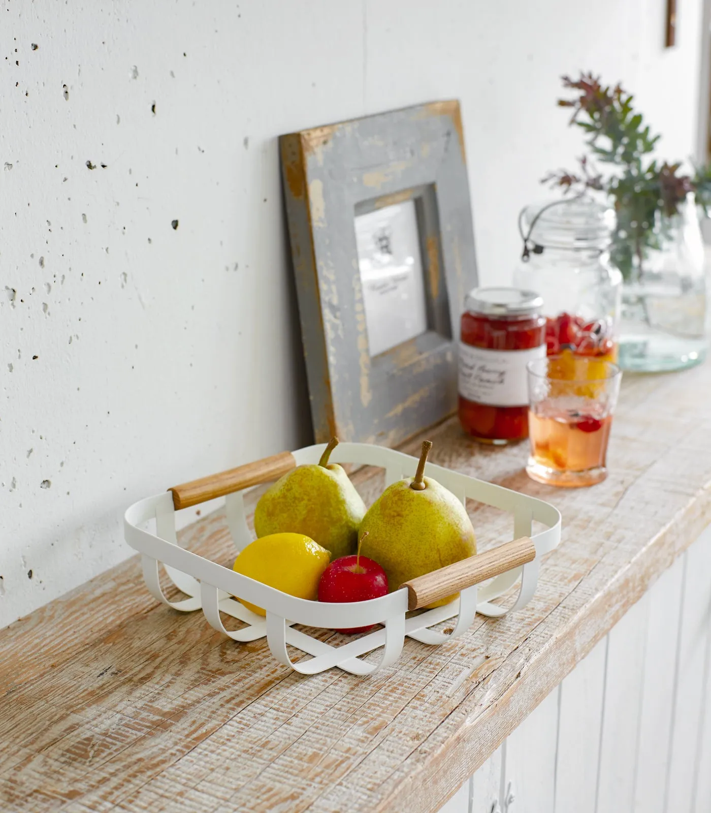 Fruit Basket - Steel   Wood