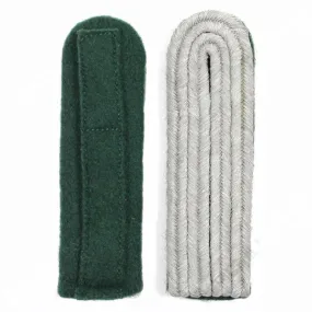 German Officer Shoulder Boards - Light Green Piped
