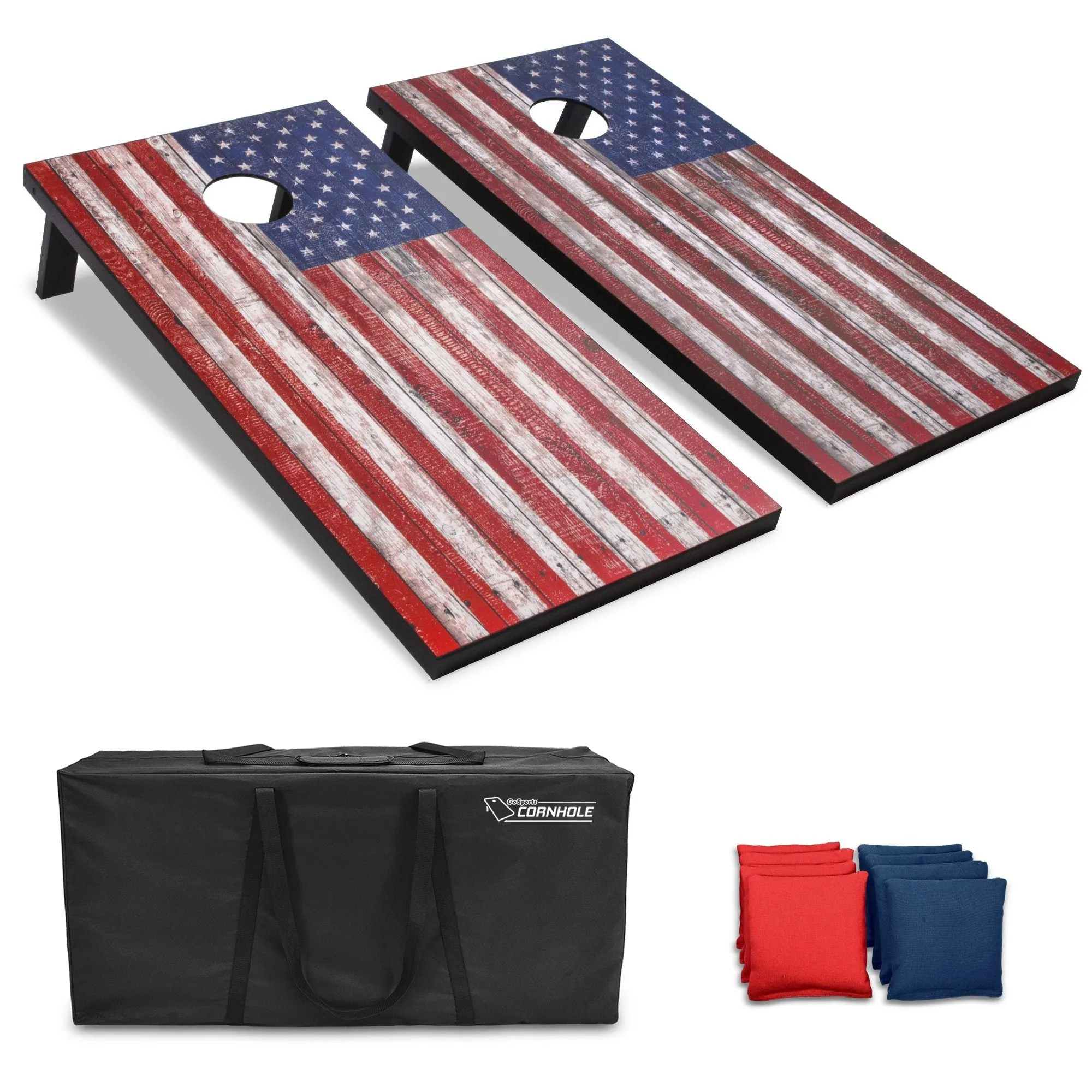 GoSports 4 ft x 2 ft Cornhole Set - American Flag