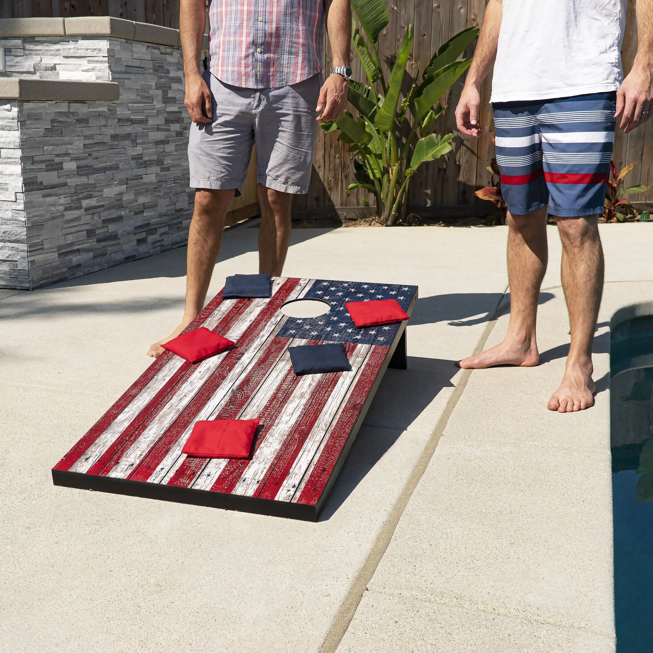 GoSports 4 ft x 2 ft Cornhole Set - American Flag