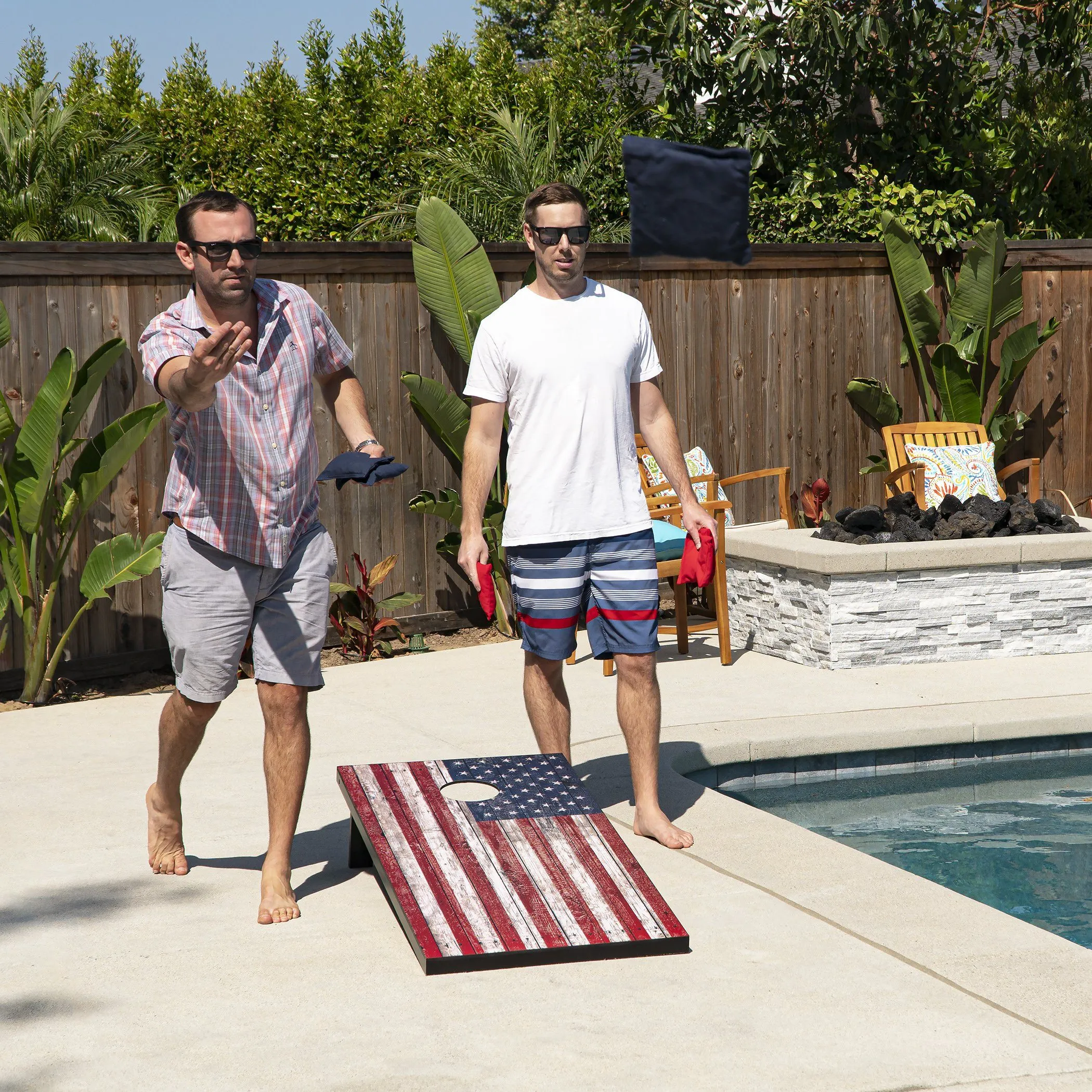 GoSports 4 ft x 2 ft Cornhole Set - American Flag