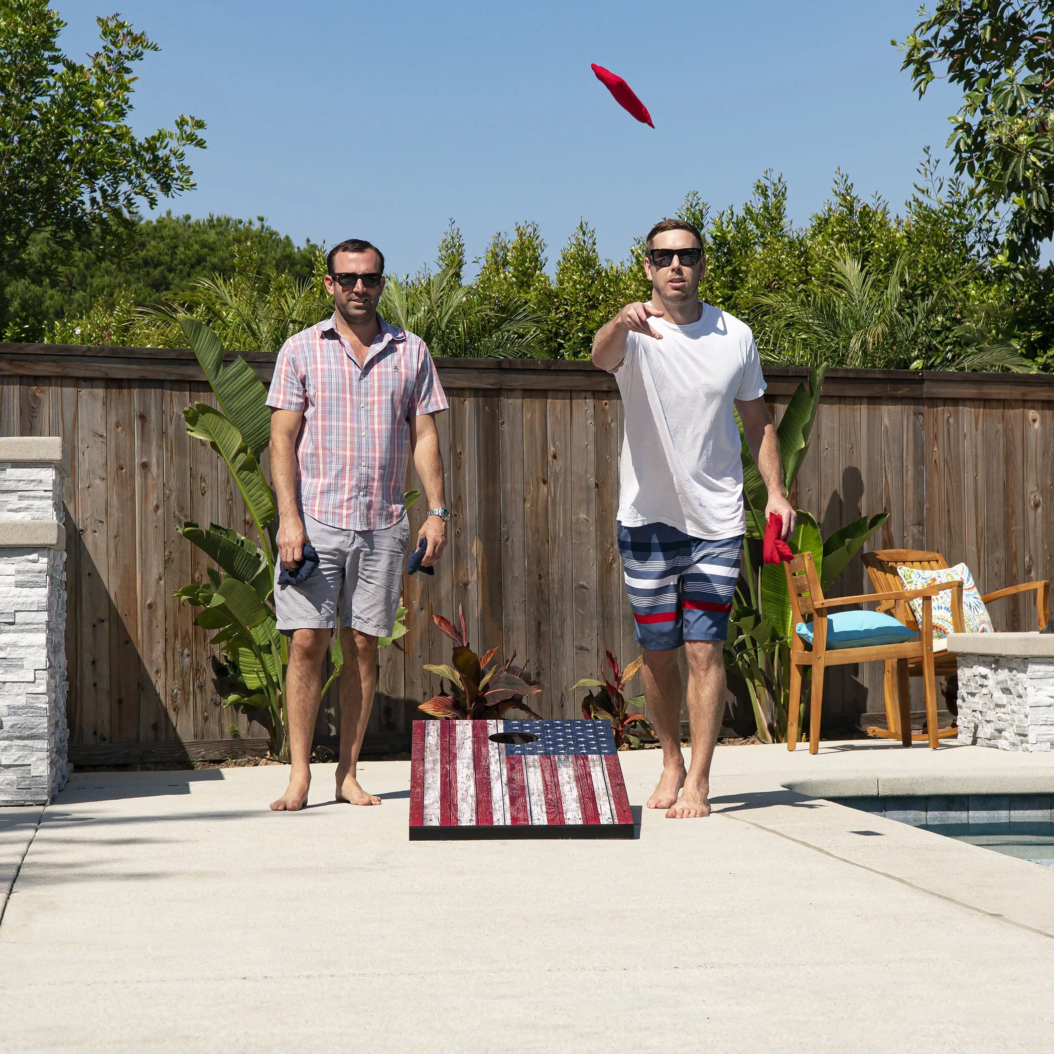 GoSports 4 ft x 2 ft Cornhole Set - American Flag