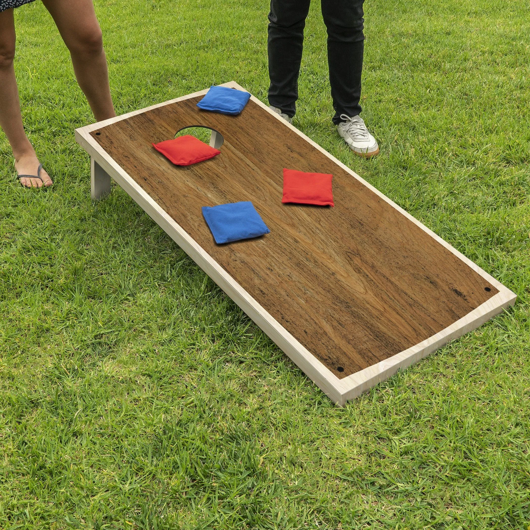 GoSports 4 ft x 2 ft Hardwood Design Cornhole Game Set