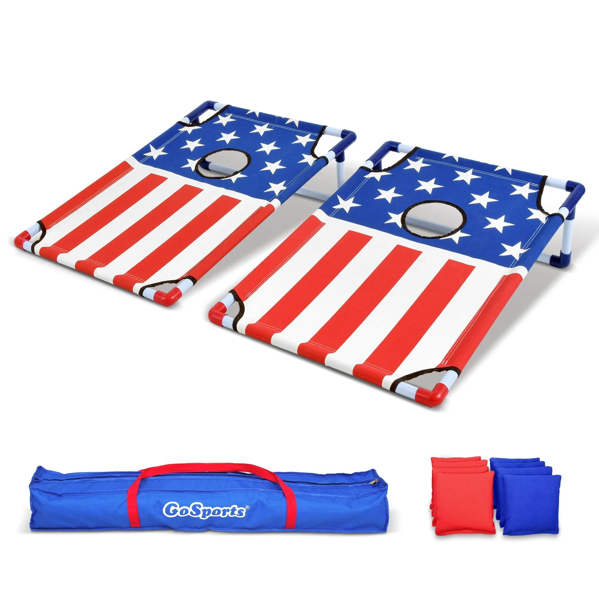 GoSports Portable PVC Cornhole Set - American Flag
