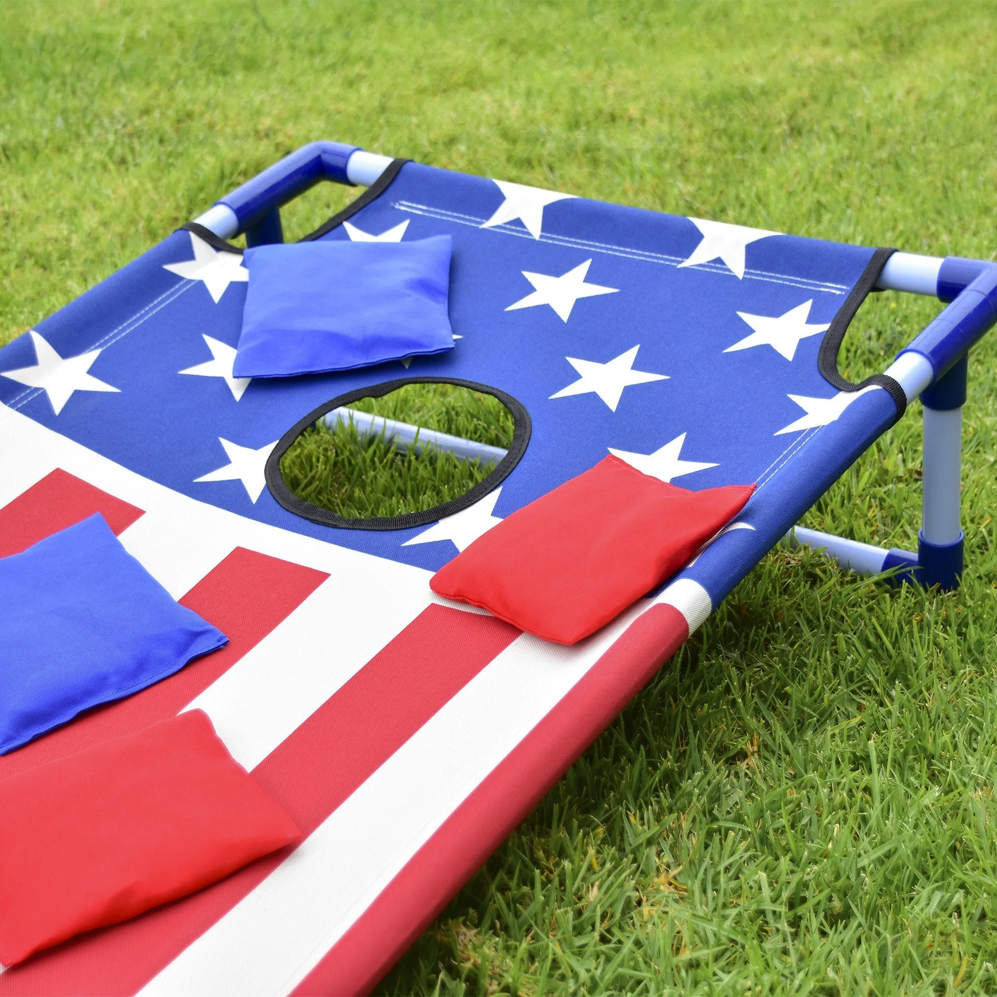 GoSports Portable PVC Cornhole Set - American Flag