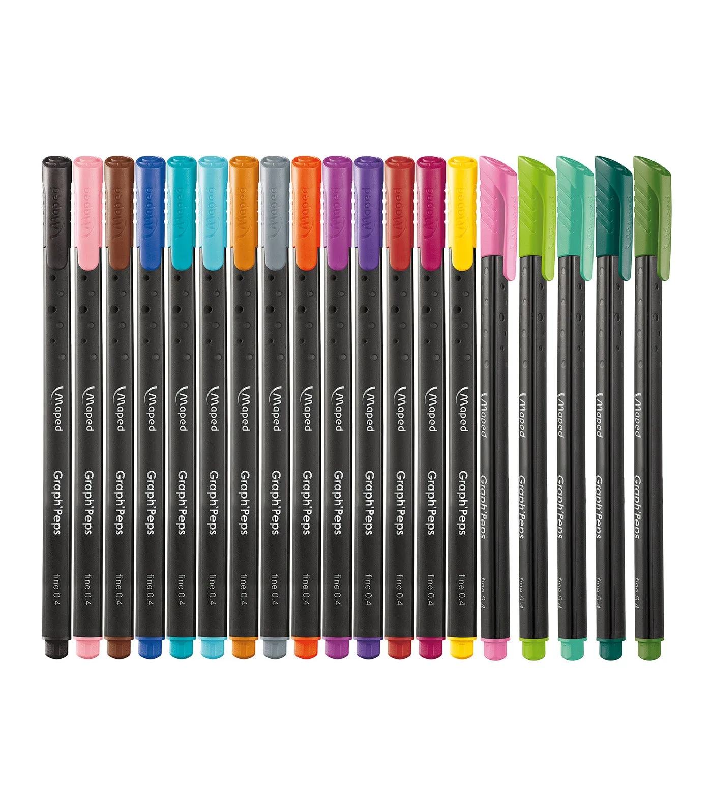Graph'Peps Classic 0.4mm Fine Felt Tipped Pens x 20