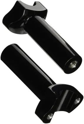 HardDrive Forged Black Straight Handlebar Risers with 4.5in. Rise for Harley Davidson