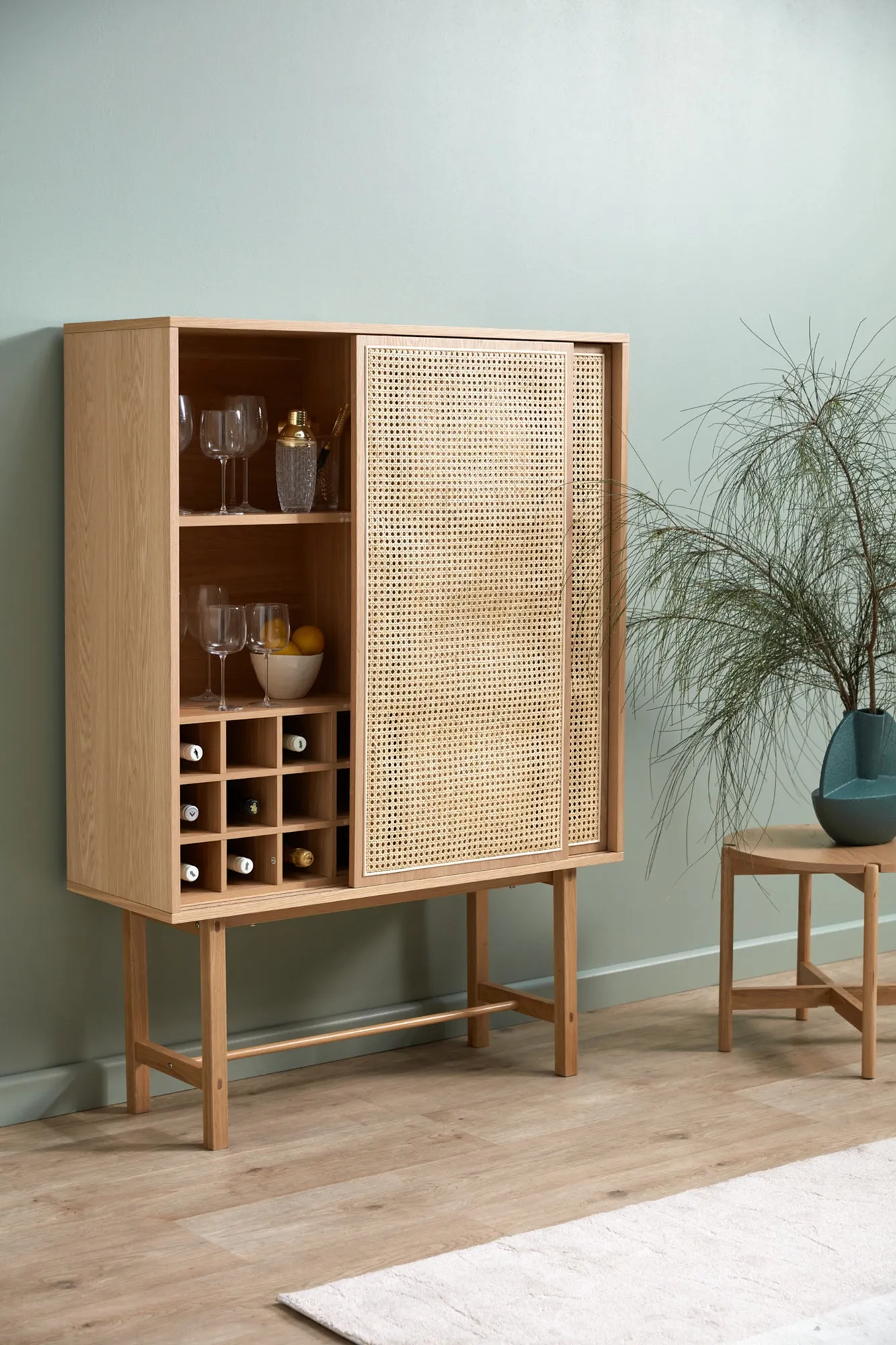 Inari Rattan Display Wine Cabinet