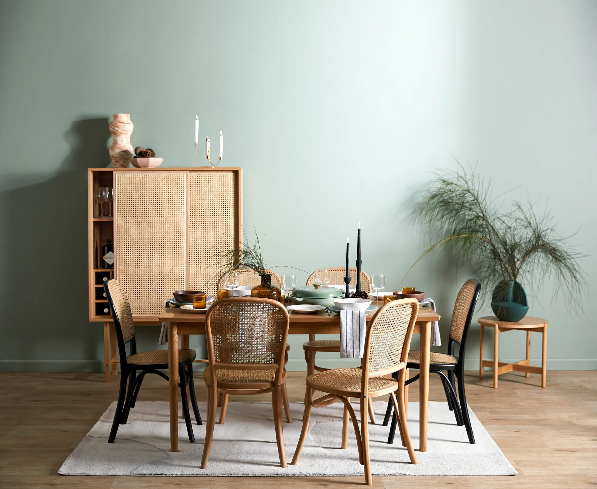 Inari Rattan Display Wine Cabinet