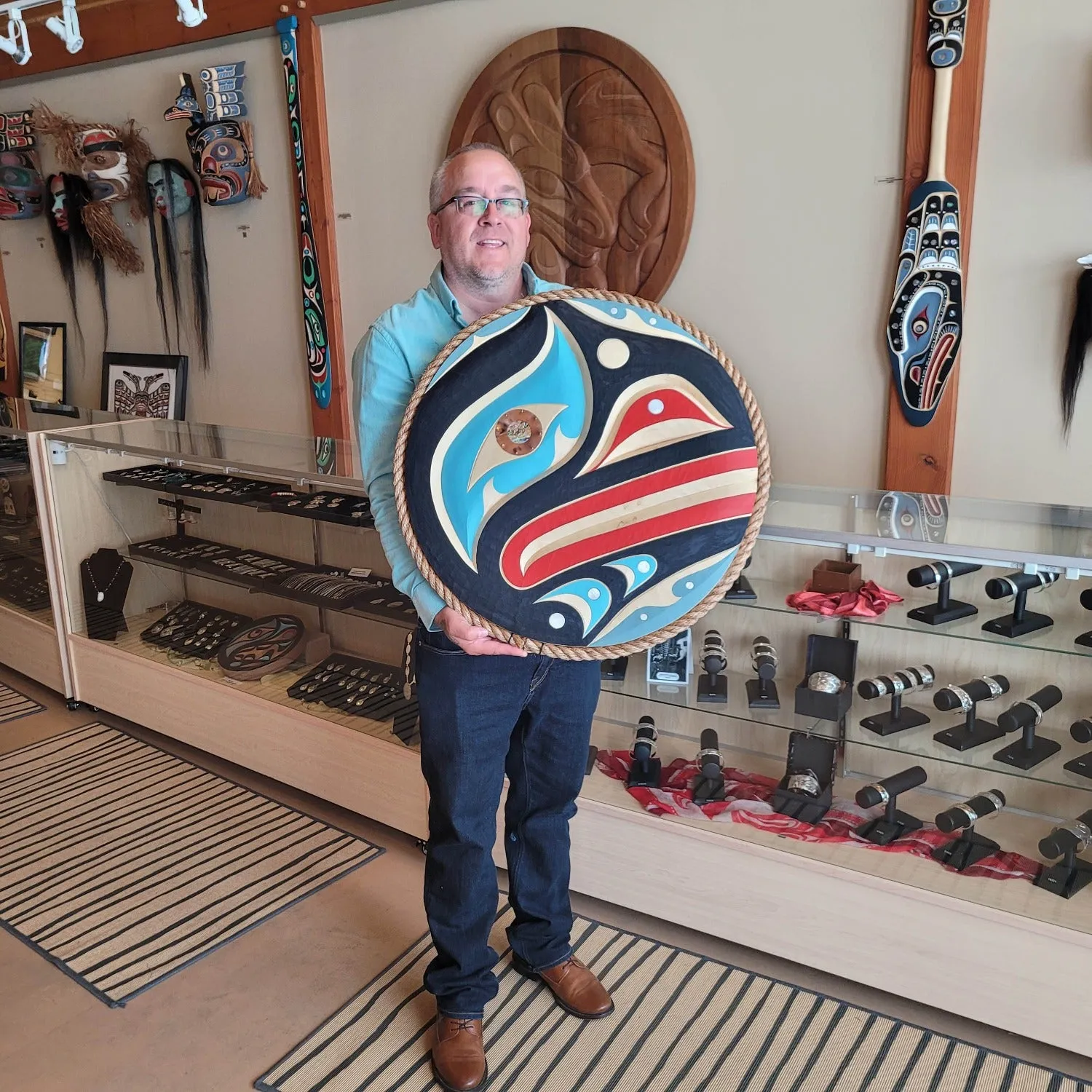 Large Carved Raven Panel