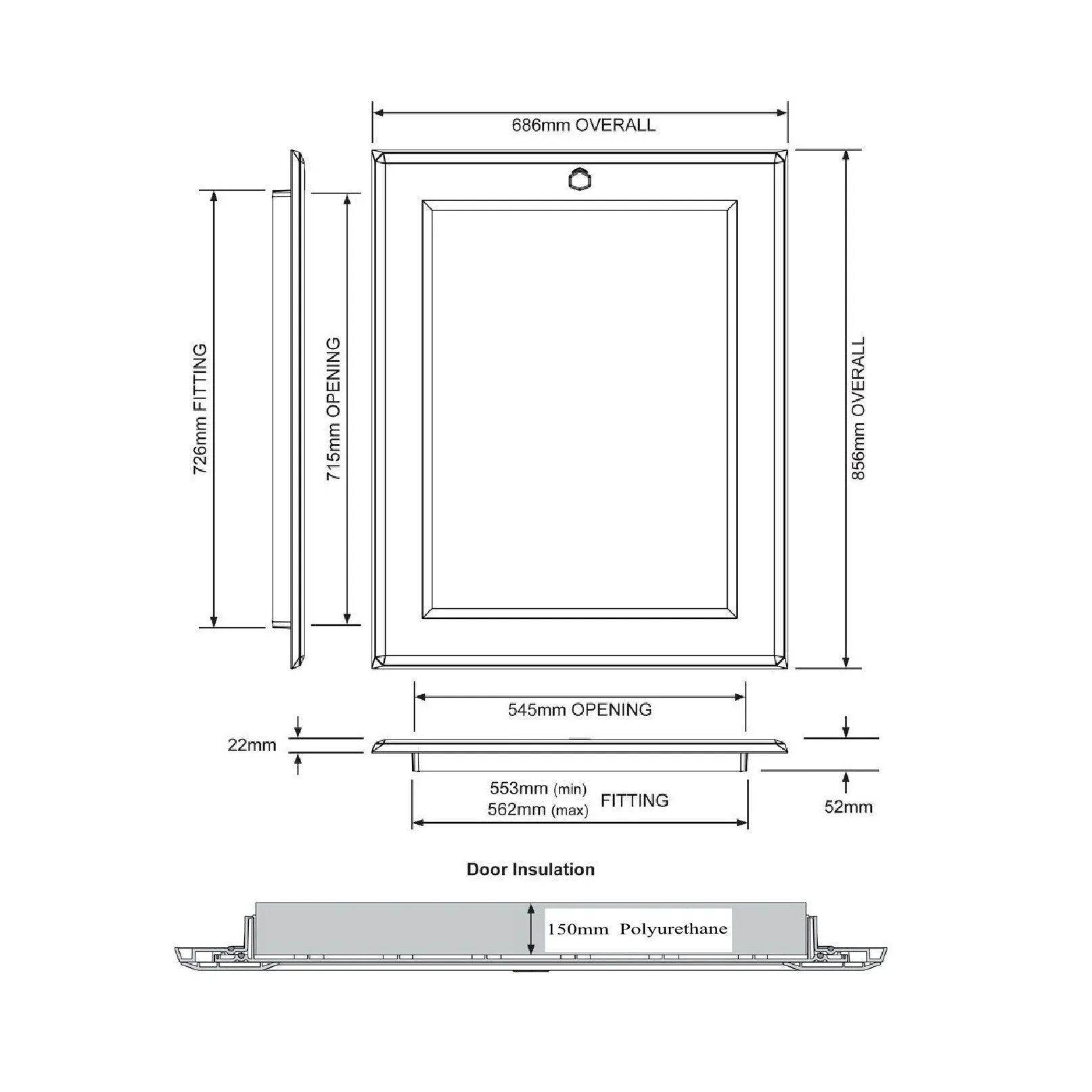 Manthorpe 015-PU Hinged Loft Hatch Door Highest Insulation<br>
