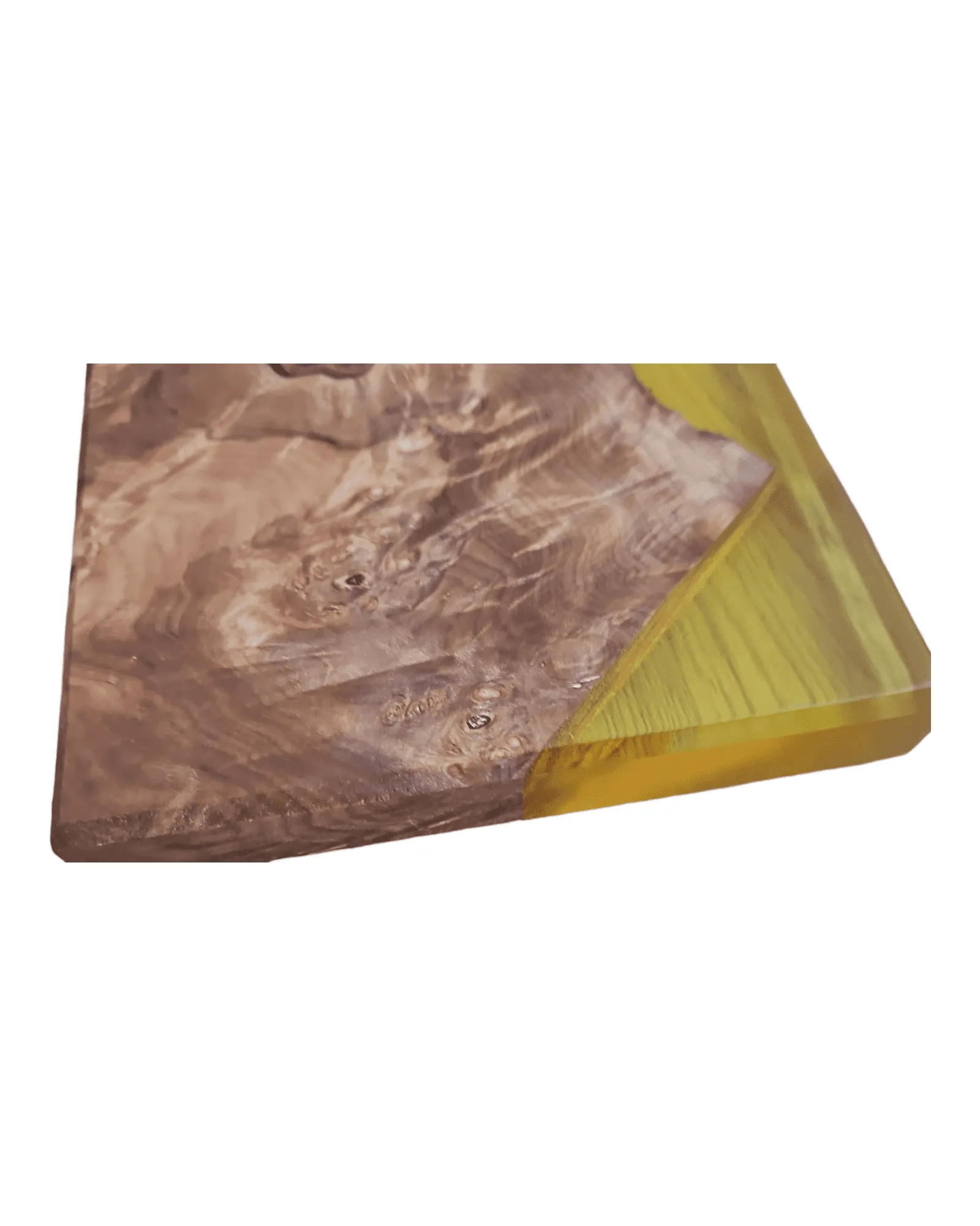 Maple Burl Clear Yellow Epoxy Charcuterie Boards/Serving Board