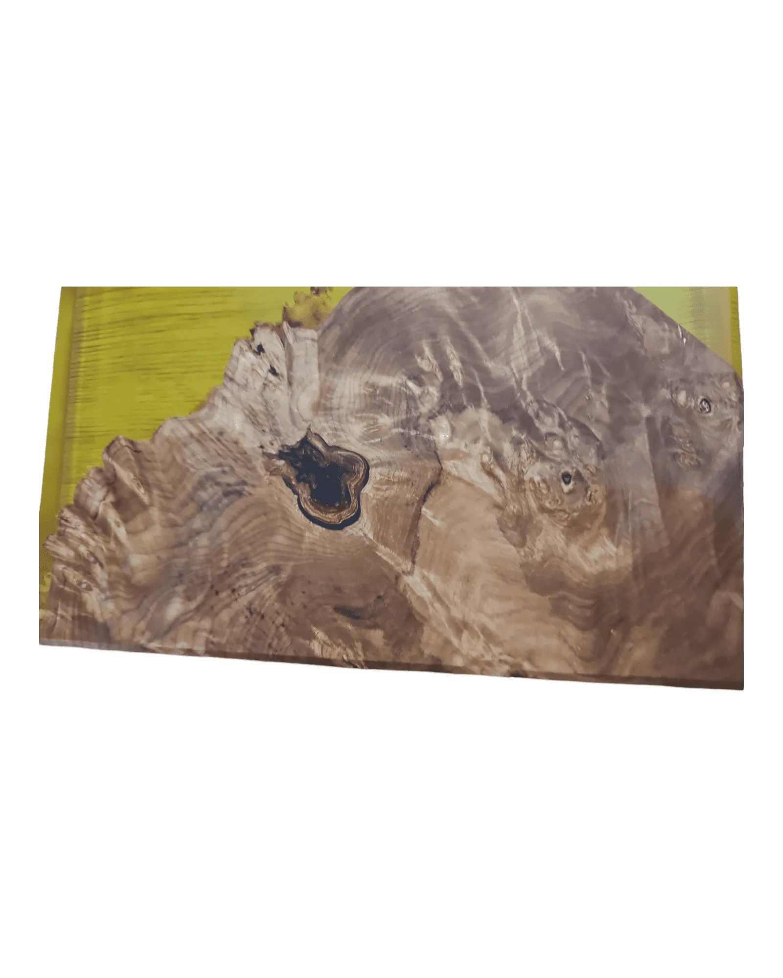 Maple Burl Clear Yellow Epoxy Charcuterie Boards/Serving Board