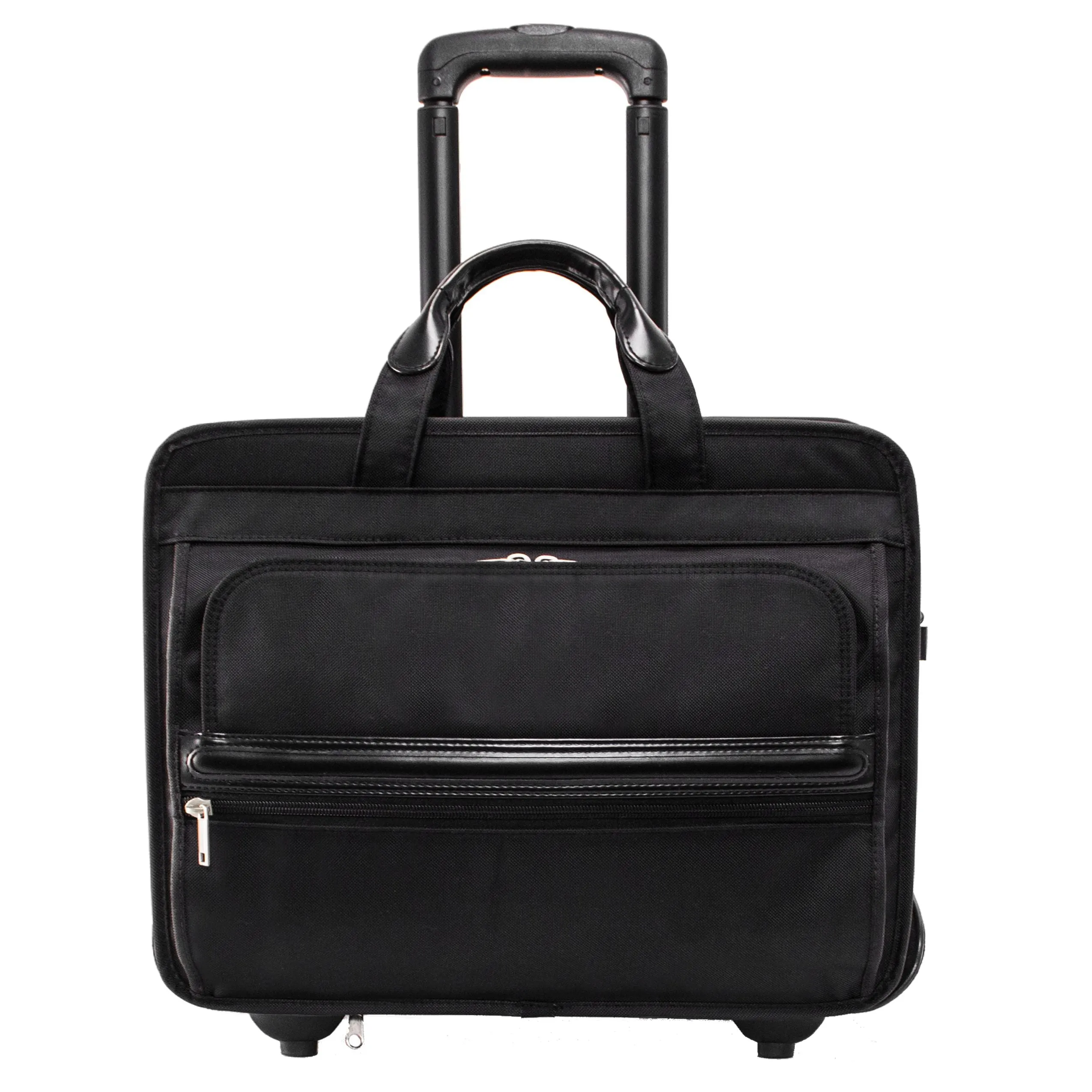 McKlein FRANKLIN | 17” Nylon Patented Detachable -Wheeled Laptop Briefcase