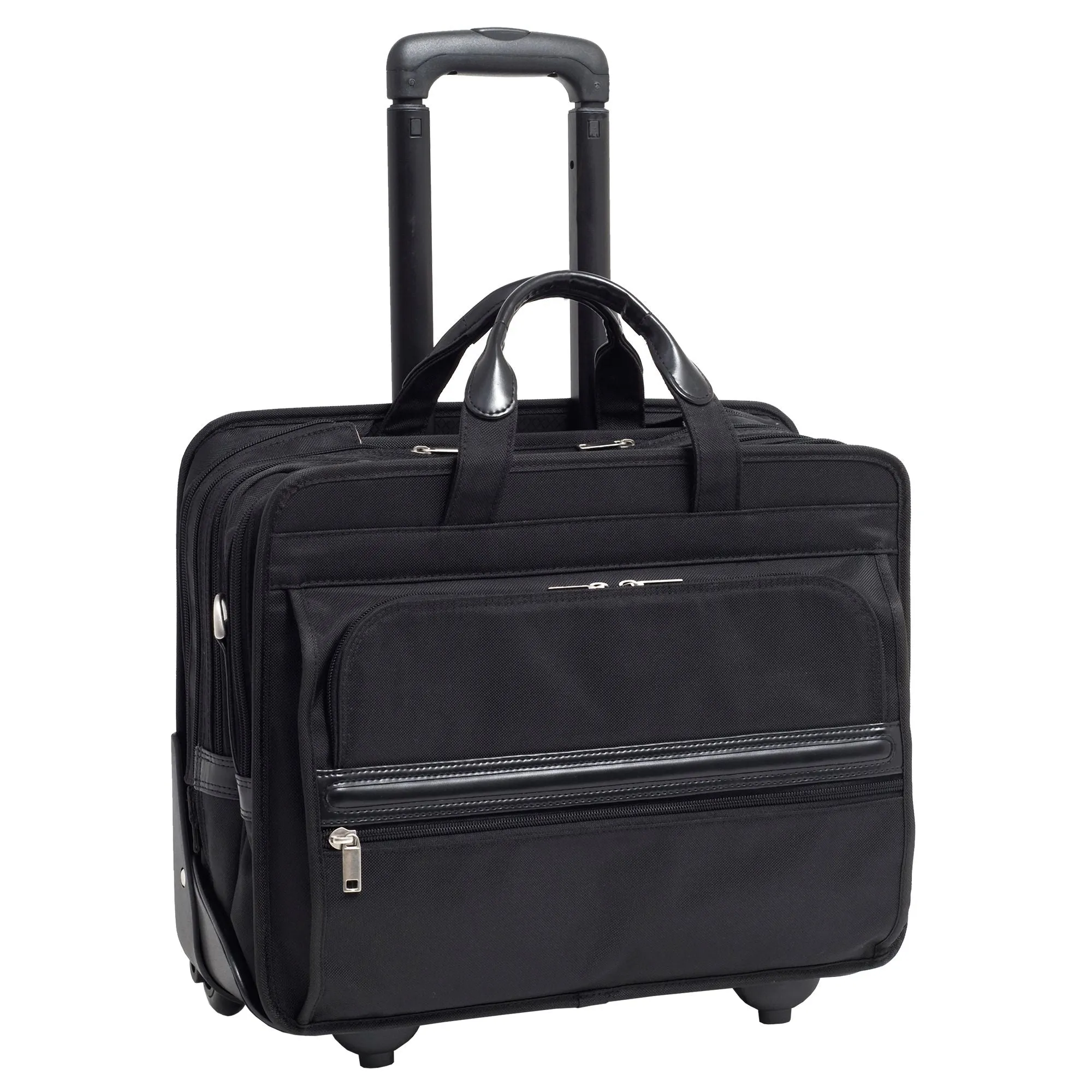 McKlein FRANKLIN | 17” Nylon Patented Detachable -Wheeled Laptop Briefcase