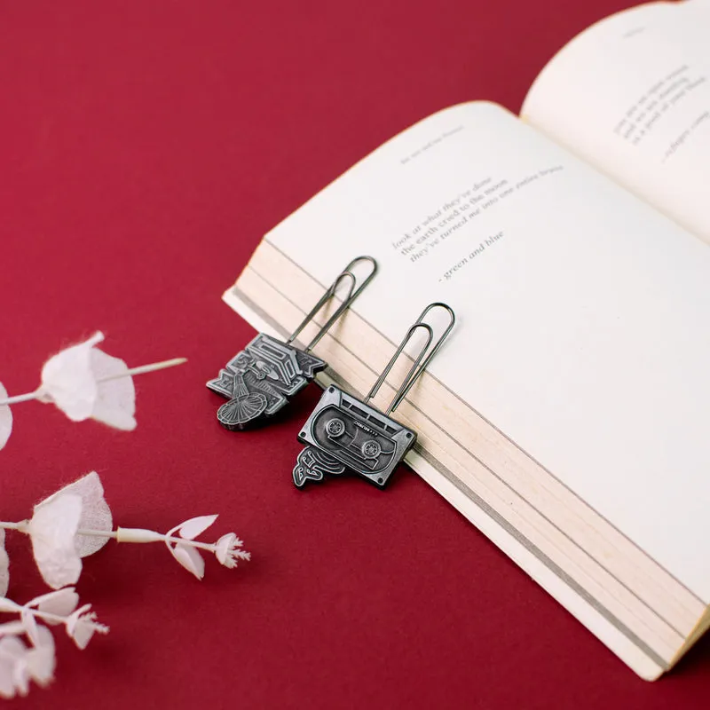 Metallic Paper Clip Bookmark - Music