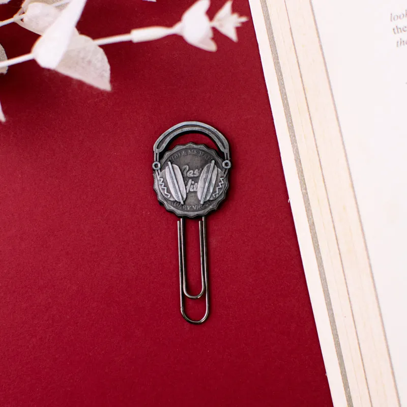 Metallic Paper Clip Bookmark - Music