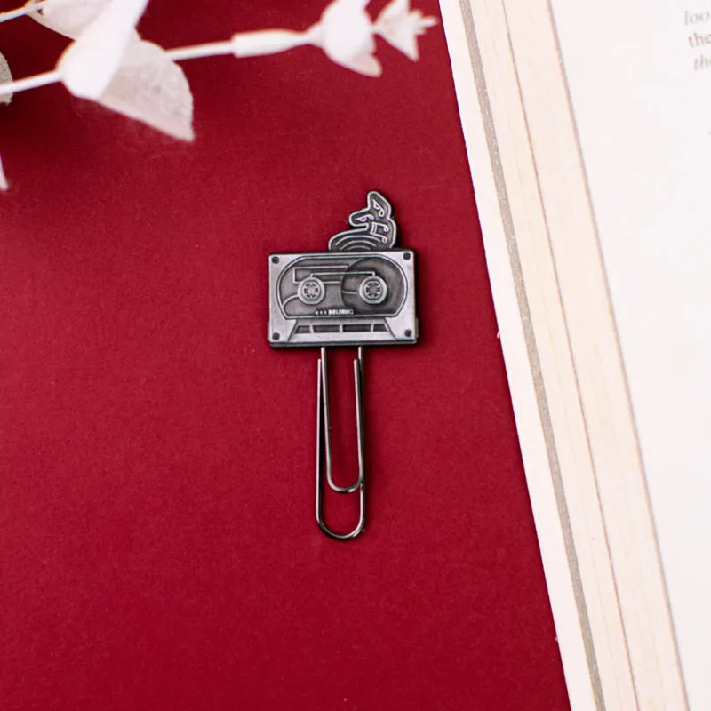 Metallic Paper Clip Bookmark - Music