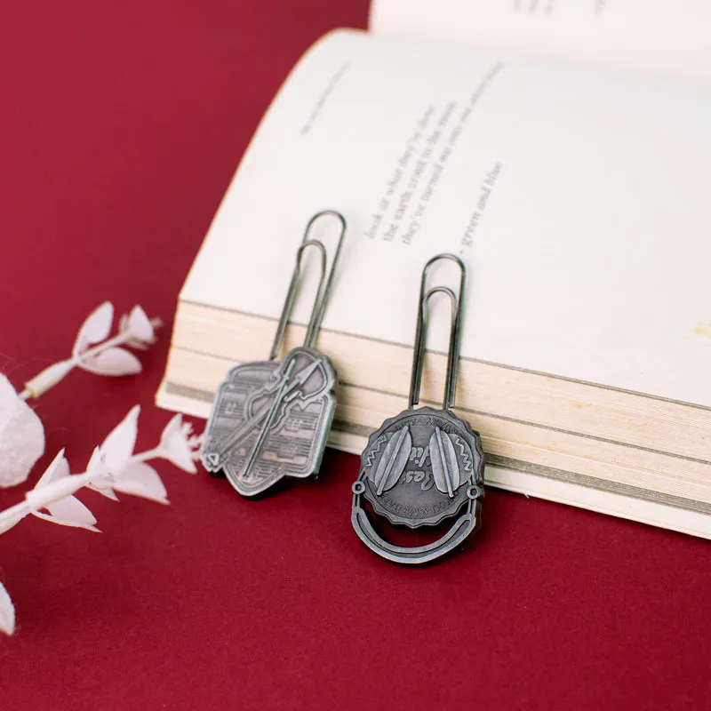 Metallic Paper Clip Bookmark - Music