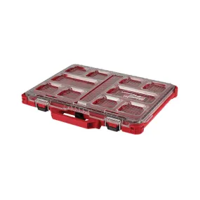 Milwaukee® PACKOUT™ 48-22-8431 Low-Profile Organizer, 19.7 in OAW, 2-1/2 in OAH, 16.3 in OAD, 10-Compartment, Plastic