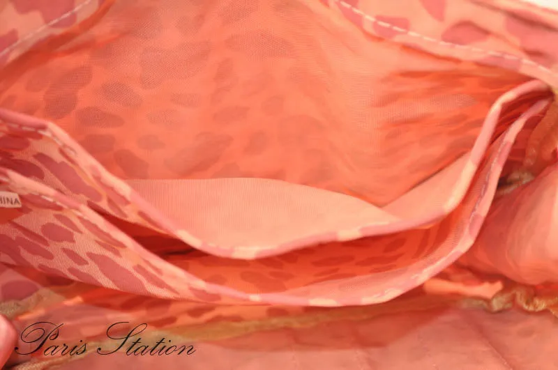 New Pink Leopard Print Canvas Small Purse Organizer